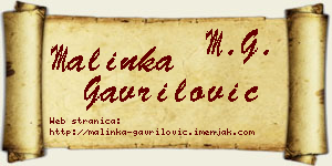 Malinka Gavrilović vizit kartica